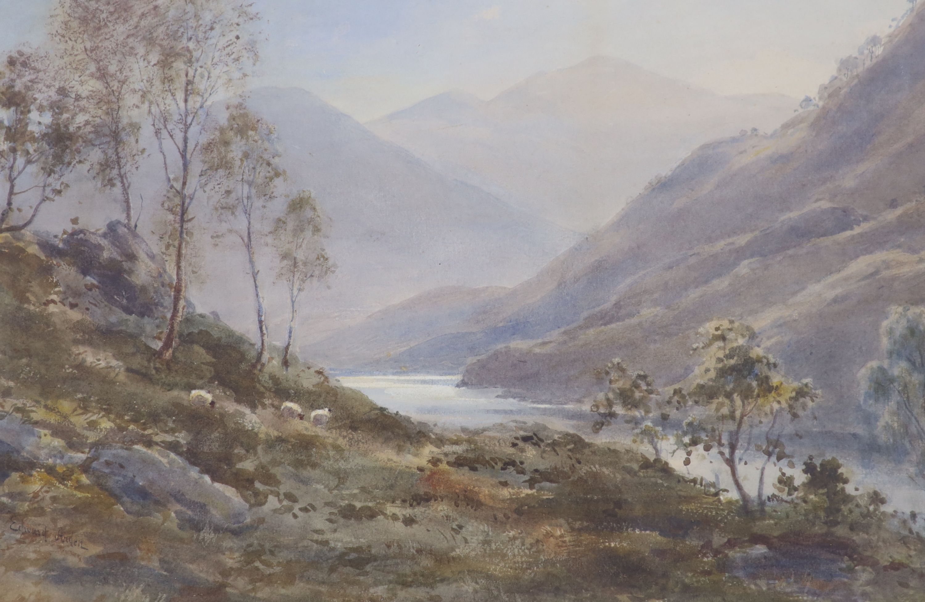 Edward Arden (1847-1910), two watercolours, Mountain landscapes, signed, 34 x 48cm and 30 x 45cm